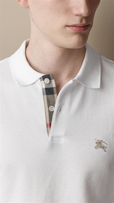 burberry polo shirt mens white|Burberry men's polo shirt sale.